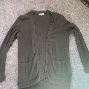 Madewell cardigan button olive green sweater